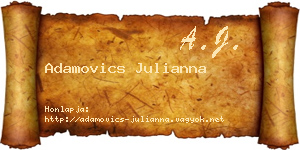 Adamovics Julianna névjegykártya